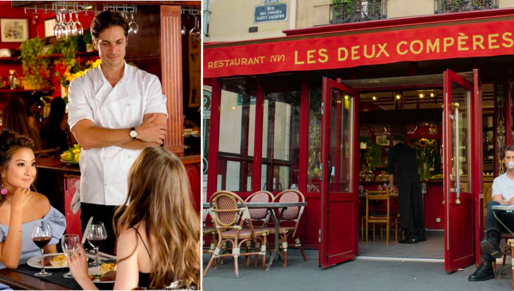 bar restaurant les deux compères dans la série emily in Paris